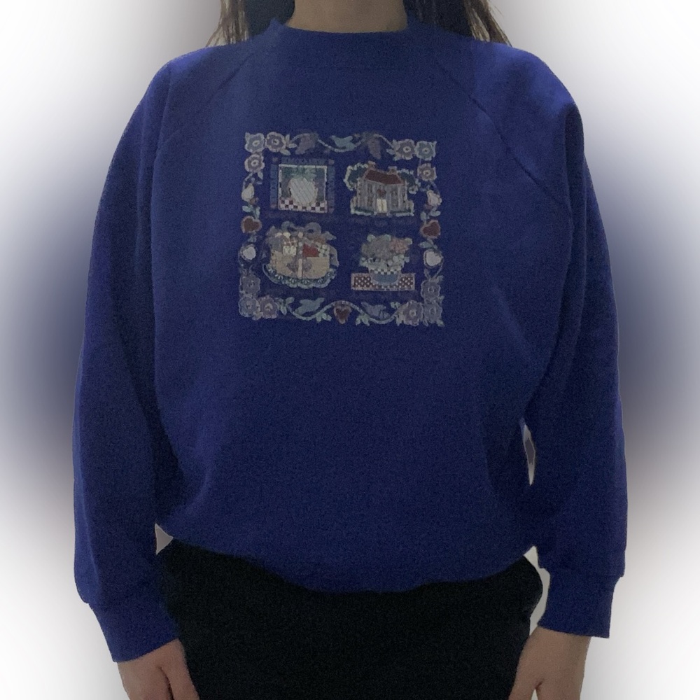 pastoral print sweatshirt